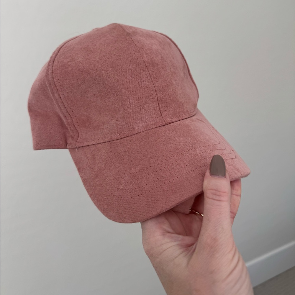 Pink Suede Baseball Cap